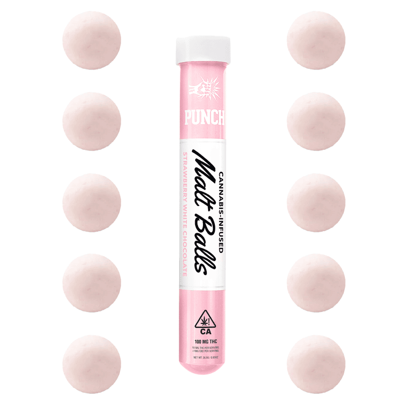 Strawberry White Chocolate Hash Malt Balls