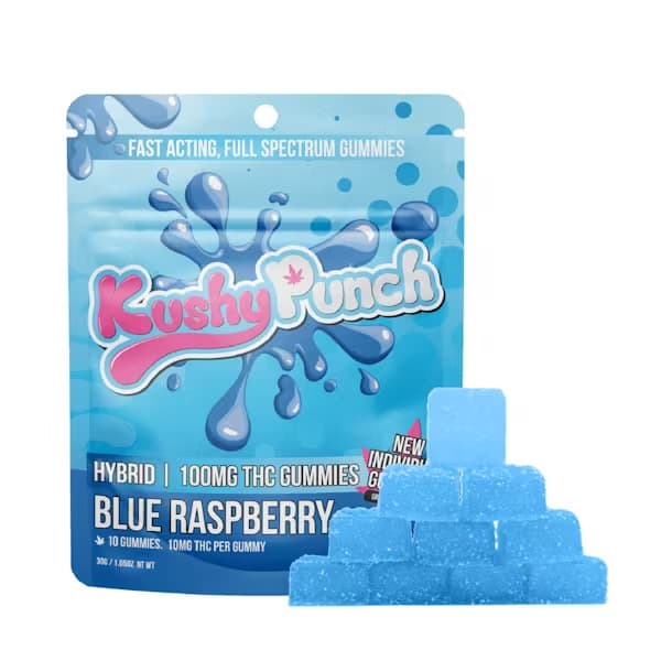 Gummies-Kushy Punch-Blue Raspberry Gummies