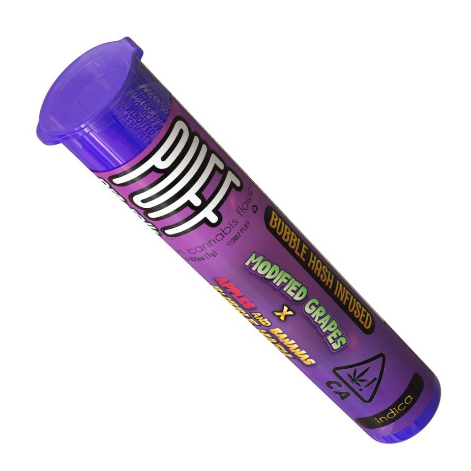 Single Infused Pre-Roll-PUFF-Modified Grapes x Apples and Bananas Bubble Hash Preroll