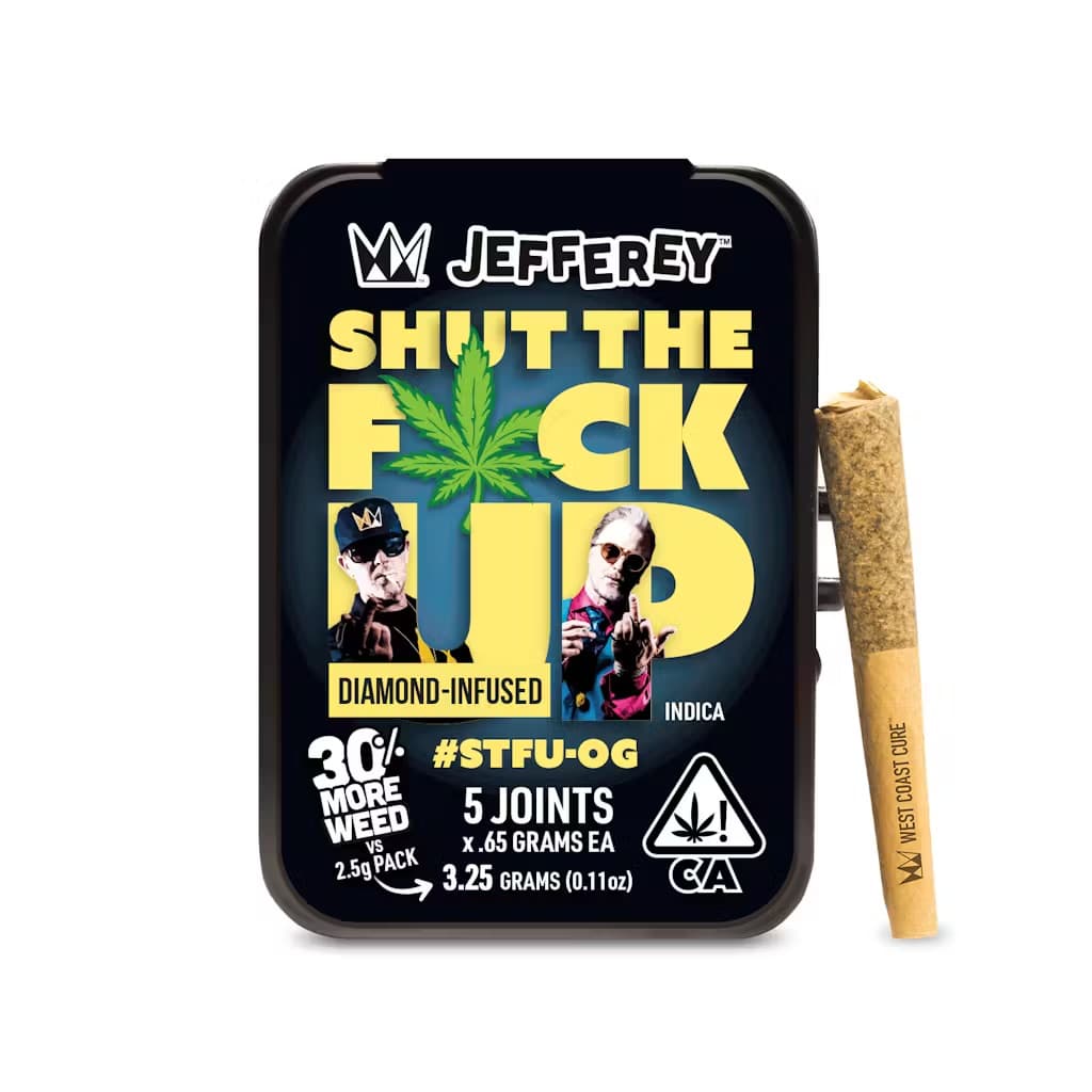 Infused Pre-Roll Pack-West Coast Cure-STFU OG Jeffrey Infused 0.65g 5-Pack