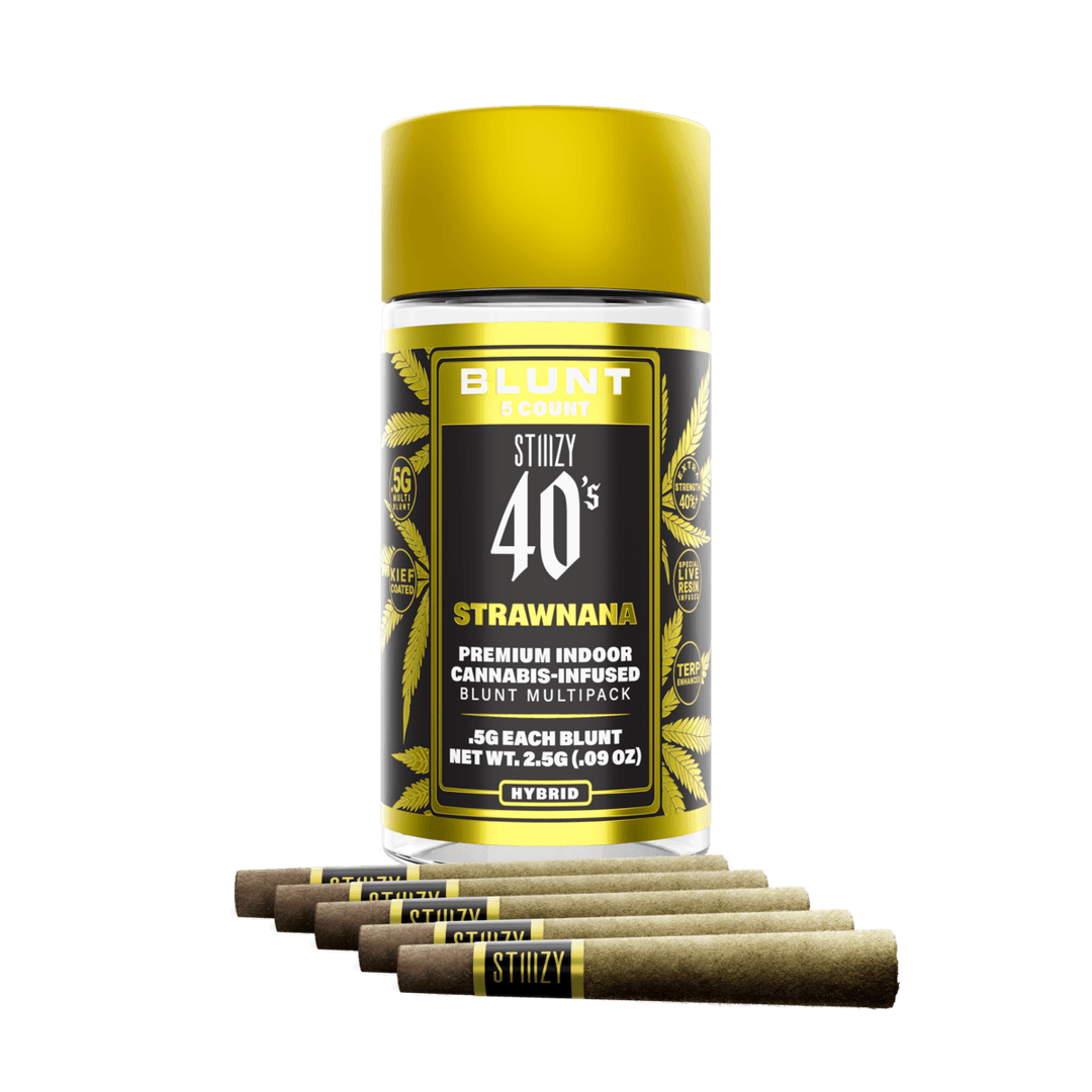 Infused Pre-Roll Pack-STIIIZY-Strawnana 40's Infused Mini Blunt 0.5g 5-Pack