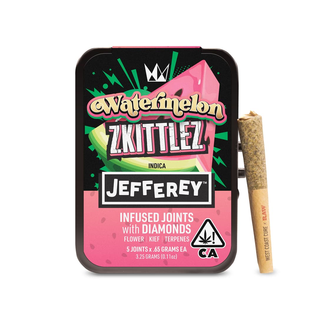 Infused Pre-Roll Pack-West Coast Cure-Watermelon Zkittlez Jefferey Infused 0.65g 5-Pack