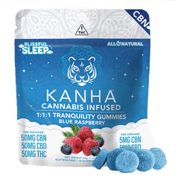 Ratio (CBN/CBD)-Kanha-Blue Raspberry Tranquility Sleep Gummies 1:1:1-image-1