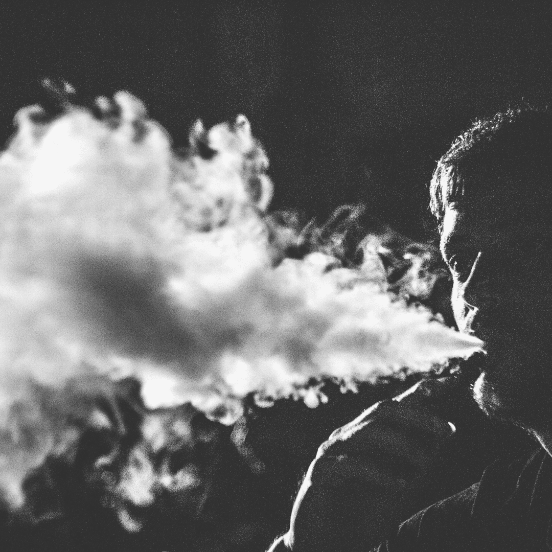 black and white vaping