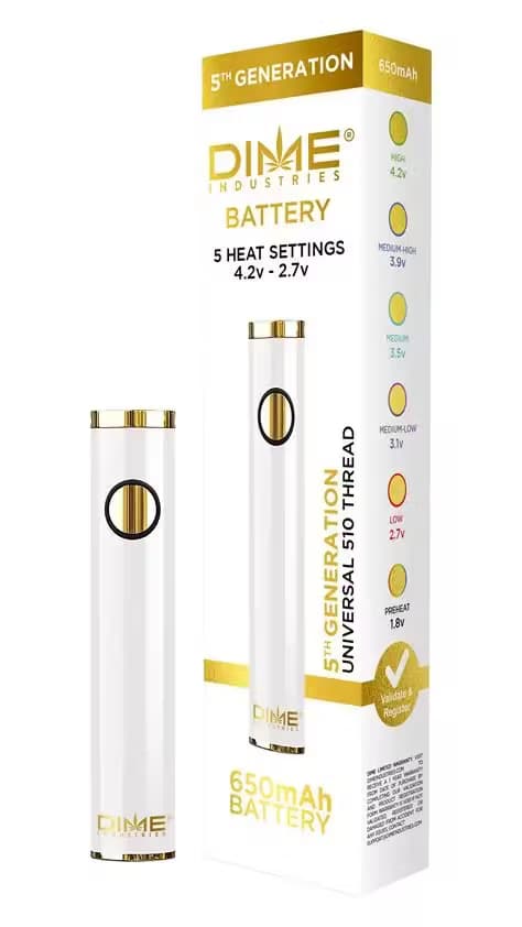 Batteries-Dime Industries-White Battery V5