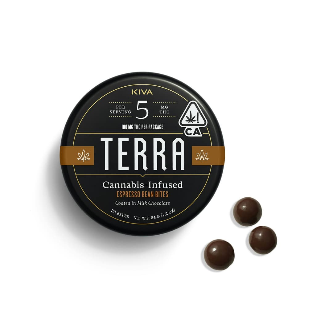 Solventless Rosin / Hash-Kiva Confections-Terra Bites Dark Chocolate Espresso Beans