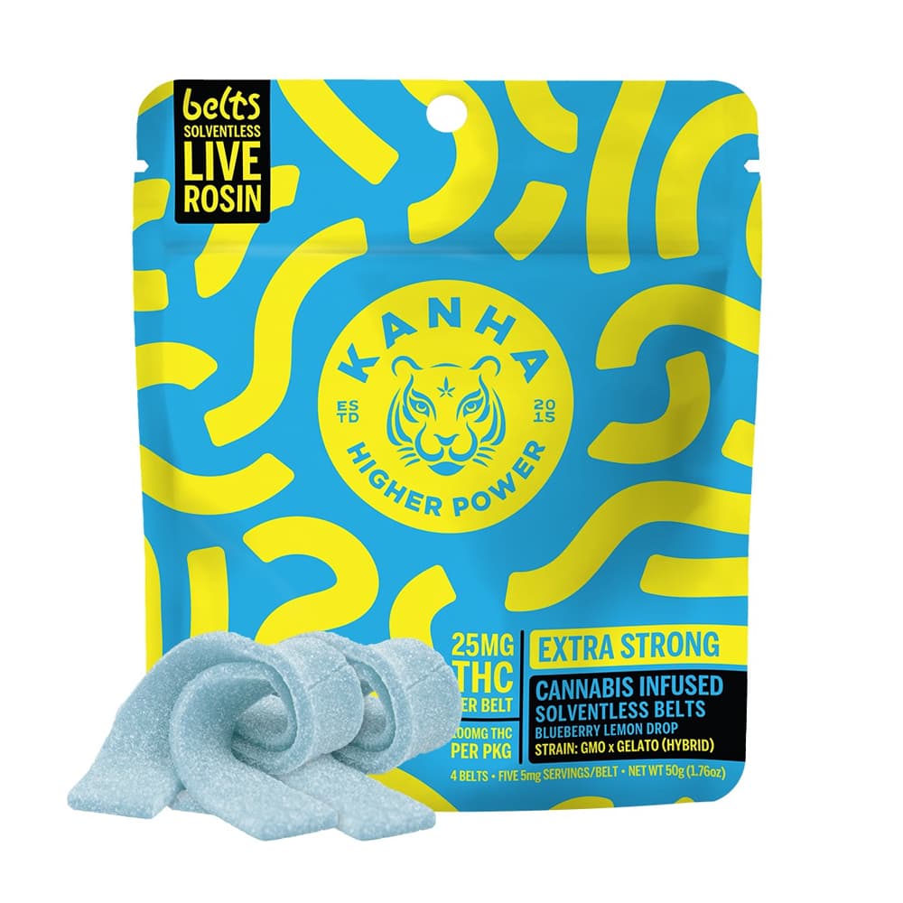 Gummies-Kanha-Blueberry Lemon Drop Live Rosin Belts 4-pack