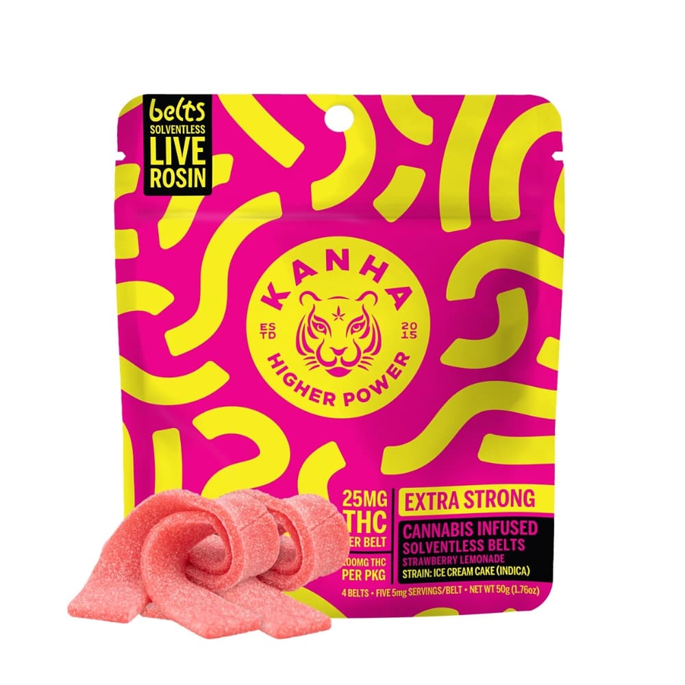 Gummies-Kanha-Strawberry Lemonade Live Rosin Belts 4-pack