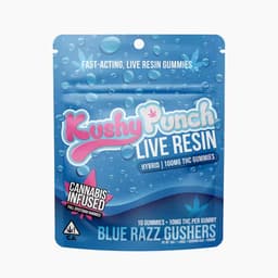 Gummies-Kushy Punch-Blue Razz Gushers Live Resin Gummies-image-1