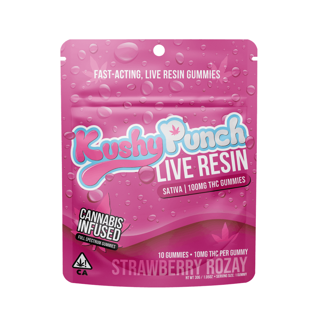 Gummies-Kushy Punch-Strawberry Rozay Live Resin Gummies