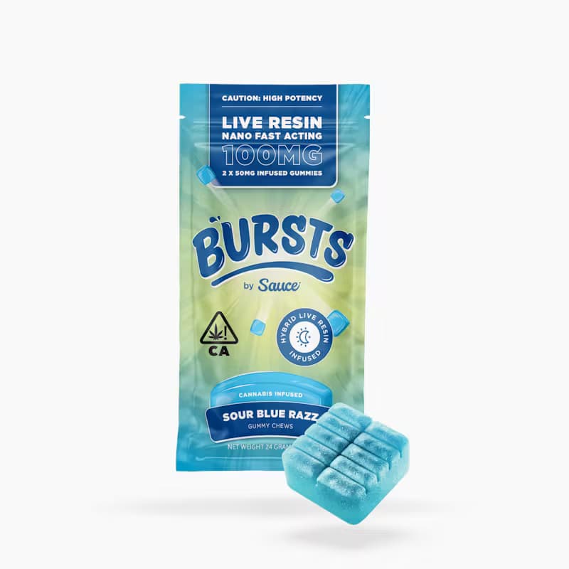 Gummies-Sauce Essentials-Sour Blue Razz Live Resin Gummies