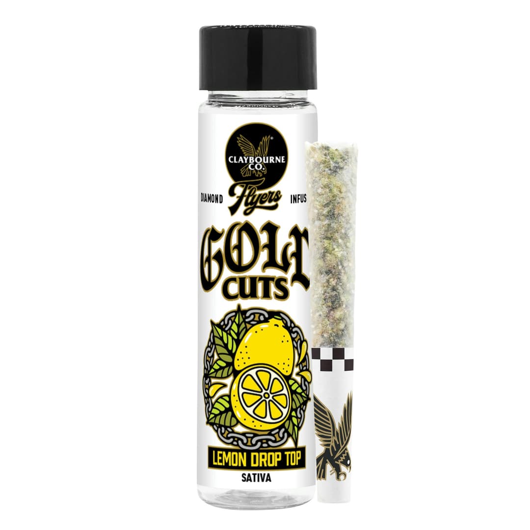 Infused Pre-Roll Pack-Claybourne Co.-Lemon Drop Top Gold Cuts Flyers 0.5G 2-Pack