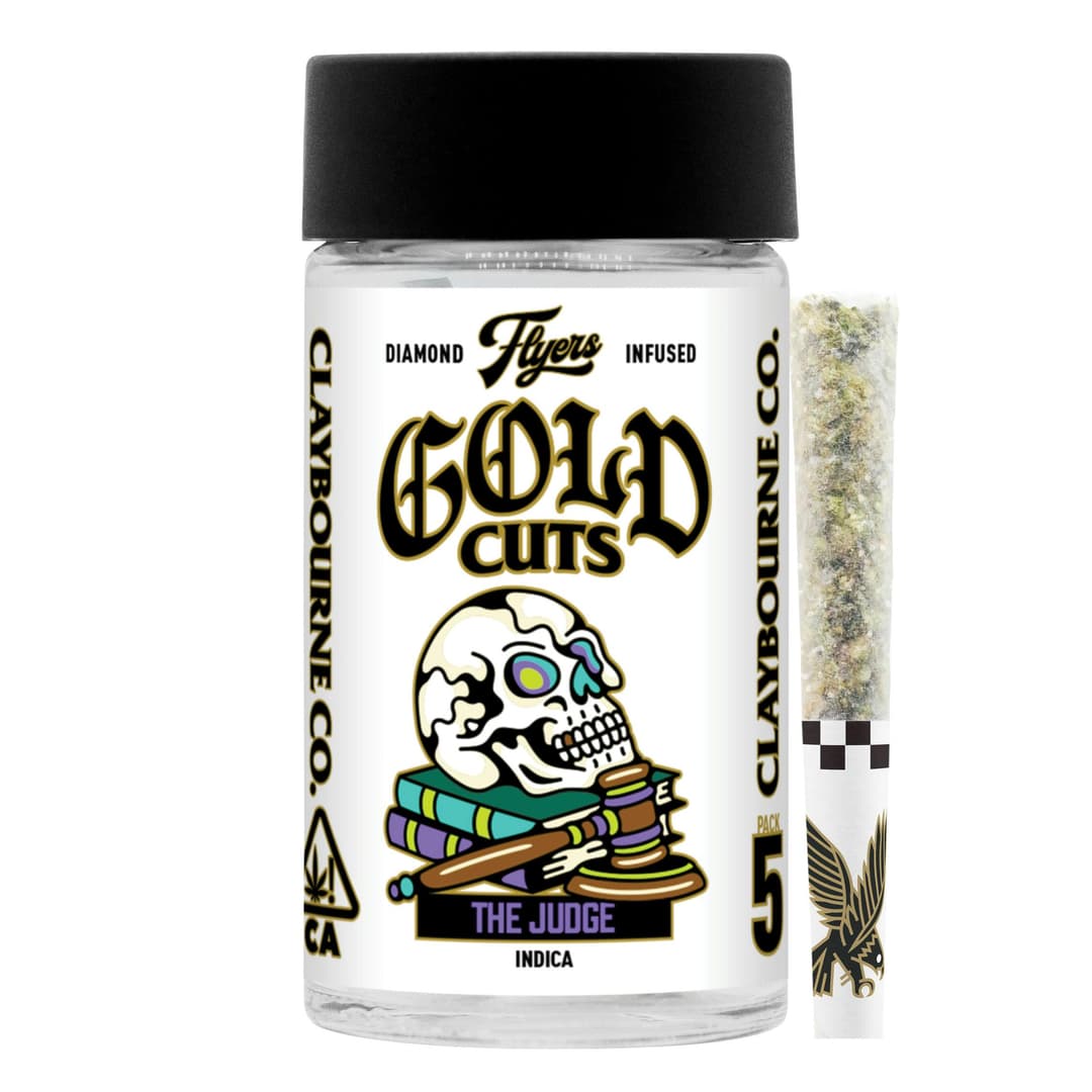 Infused Pre-Roll Pack-Claybourne Co.-The Judge Gold Cuts Flyers 0.5G 5-Pack Prerolls
