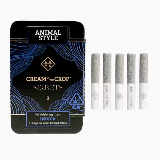 Infused Pre-Roll Pack-Cream of The Crop-Animal Style Diamond Infused 5-Pack