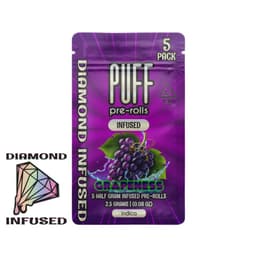 Infused Pre-Roll Pack-PUFF-Grapeness Diamond Infused 0.5g 5-Pack-image-1