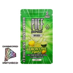 Infused Pre-Roll Pack-PUFF-Lemon Lime Twist Diamond Infused 0.5g 5-Pack-image-1