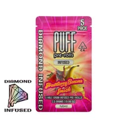 Infused Pre-Roll Pack-PUFF-Strawberry Banana Smash Diamond Infused 0.5g 5-Pack-image-1