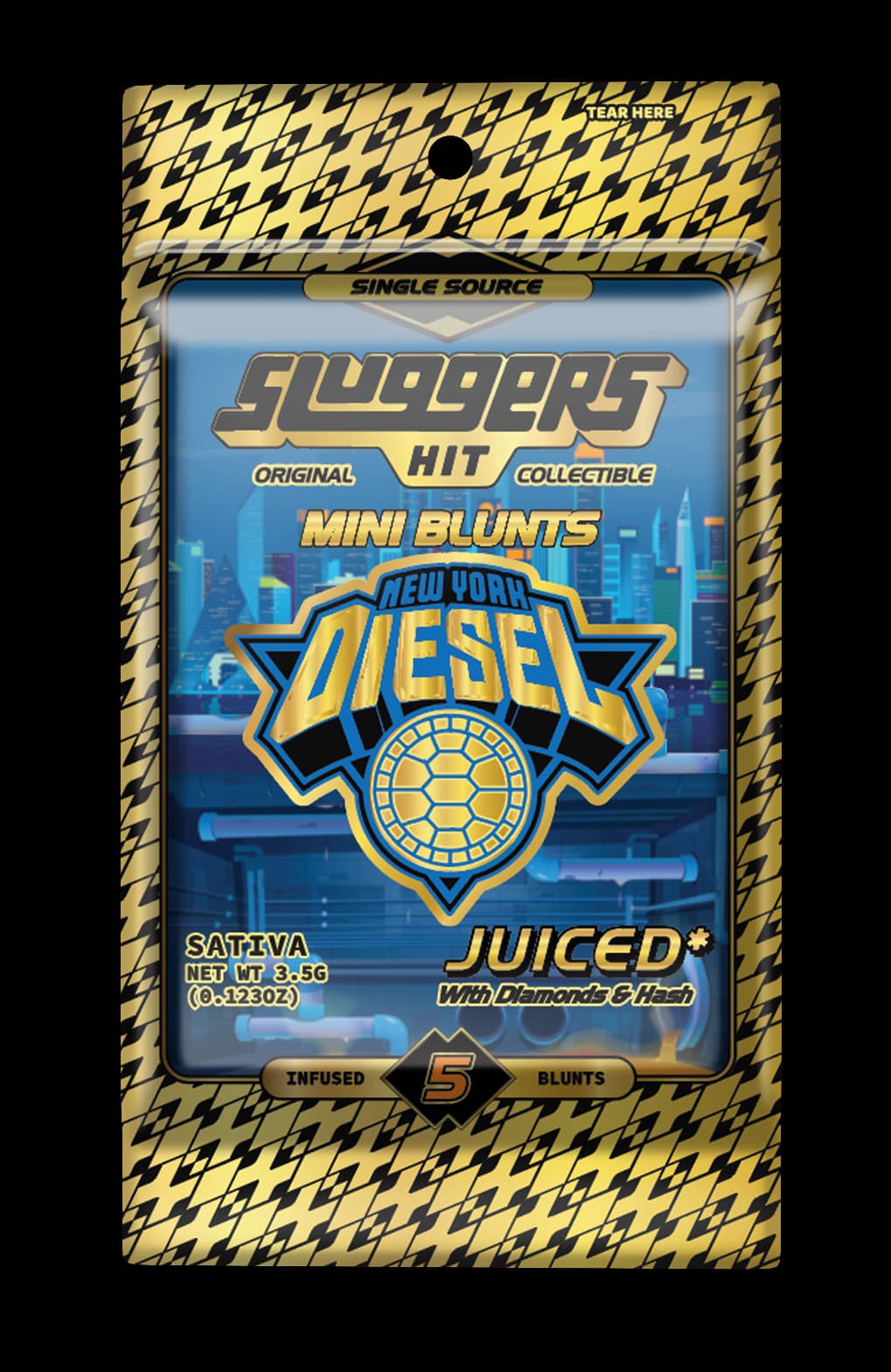 Infused Pre-Roll Pack-Sluggers Hit-New York Diesel Mini Blunts 5-Pk
