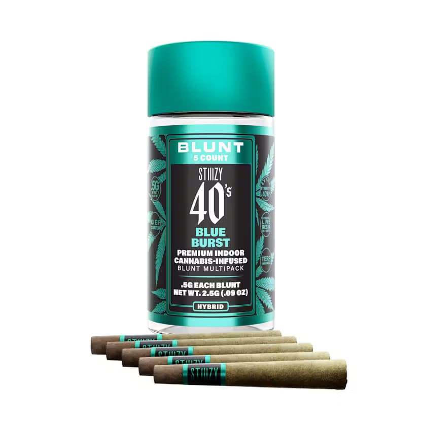Infused Pre-Roll Pack-STIIIZY-Blue Burst 40's Mini Blunts 0.5g 5-pk