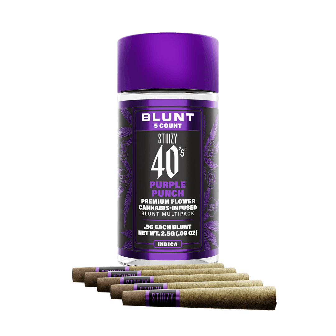 Infused Pre-Roll Pack-STIIIZY-Purple Punch 40's Mini Blunts 0.5g 5-Pack