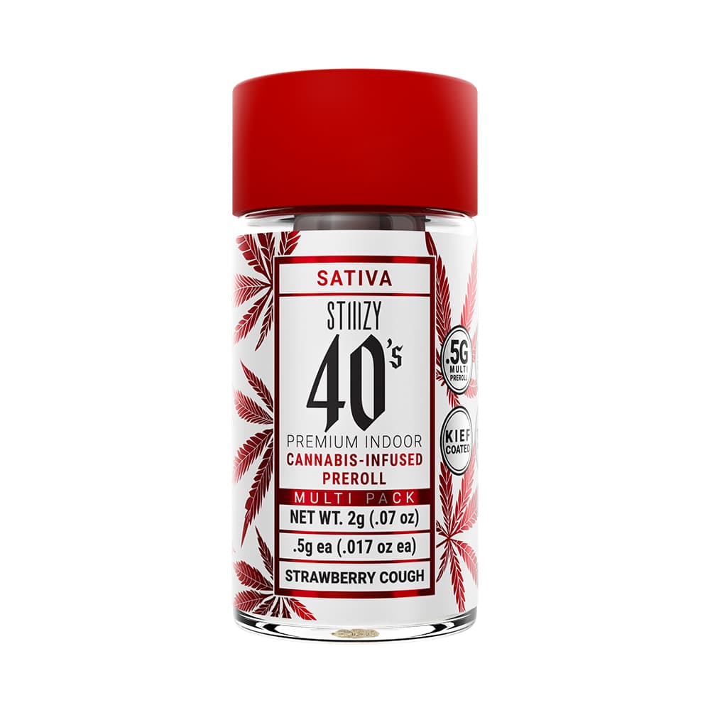 Infused Pre-Roll Pack-STIIIZY-Strawberry Cough 40's mini infused prerolls 0.5g 5-pk