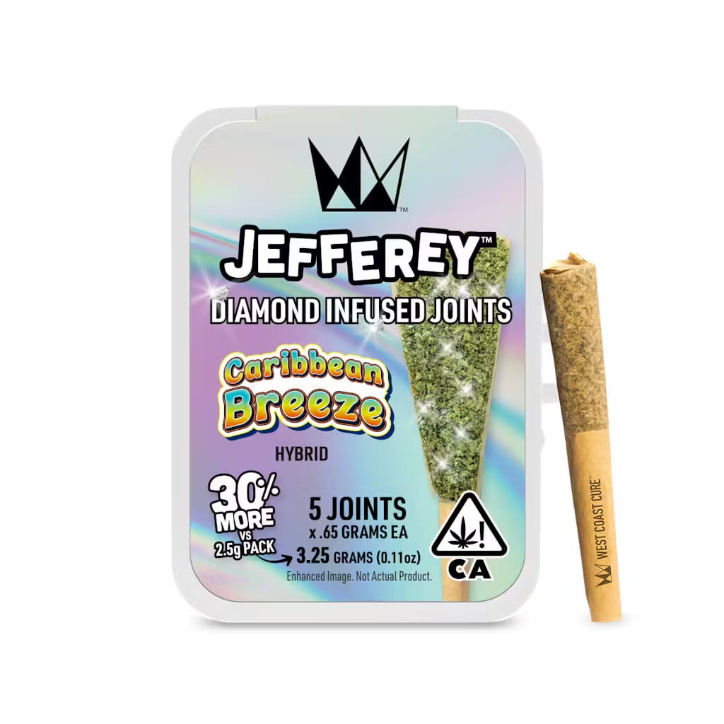 Infused Pre-Roll Pack-West Coast Cure-Caribbean Breeze Jefferey 0.6g 5-Pack