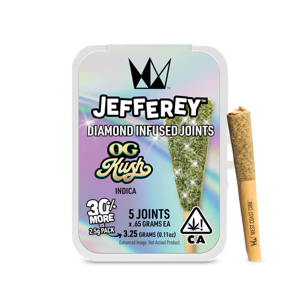 Infused Pre-Roll Pack-West Coast Cure-OG Kush Jefferey Infused 5-Pack