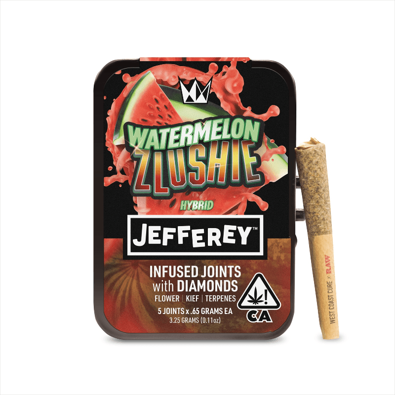 Infused Pre-Roll Pack-West Coast Cure-Watermelon Zlushie Jefferey Infused 0.65g 5-Pack