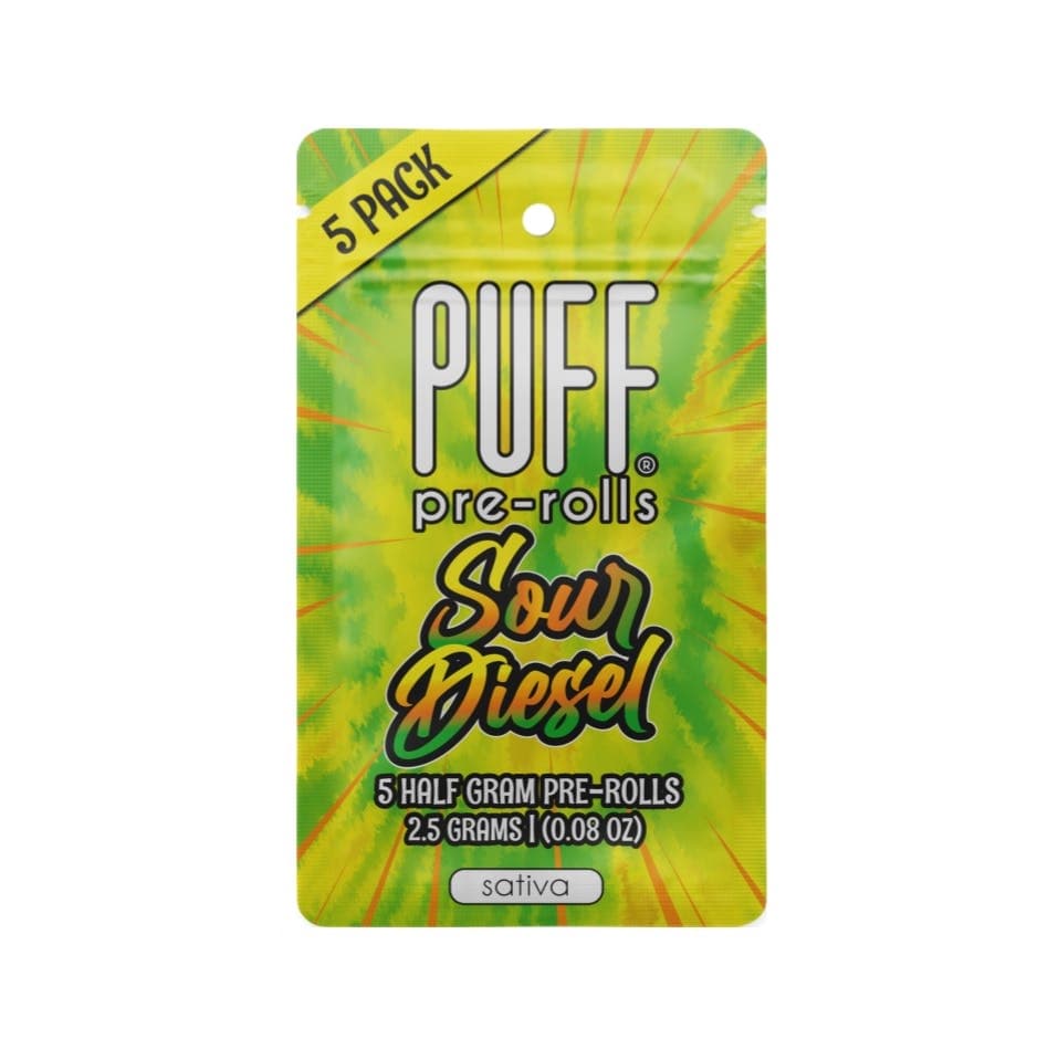 Pre-Roll Pack-PUFF-Sour Diesel 0.5g 5-Pack