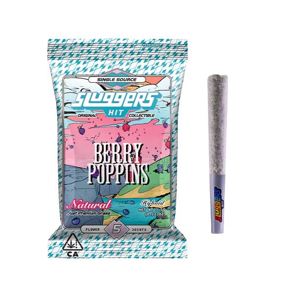 Pre-Roll Pack-Sluggers Hit-Berry Poppin Naturals 0.7g 5-Pack