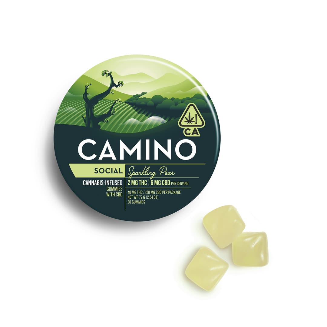 Ratio (CBN/CBD)-Camino-Sparking Pear 1:3 CBD Gummies