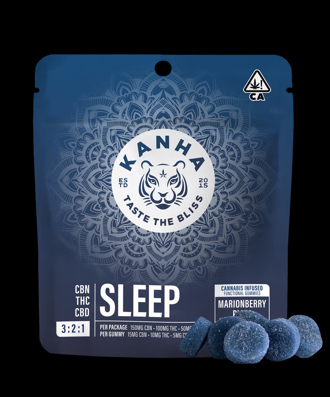 Ratio (CBN/CBD)-Kanha-Marionberry Plum 3:2:1 CBN THC CBD Sleep Gummies