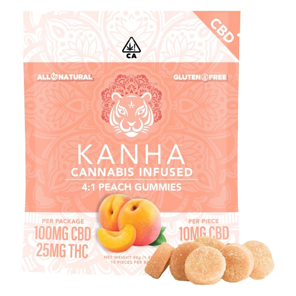 Ratio (CBN/CBD)-Kanha-Peach 4:1 CBD THC