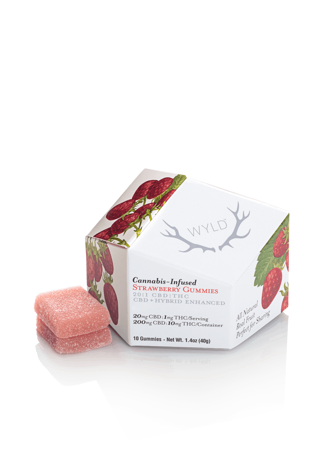 Ratio (CBN/CBD)-Wyld-Strawberry 20:1 CBD (200mg CBD) Gummies